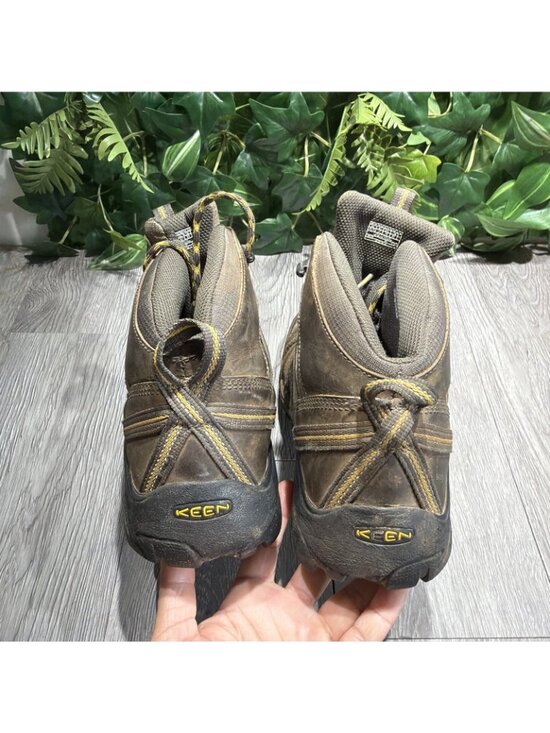 KEEN Mens Voyageur Mid Brown Olive Hiking Boots Size 11 main image 5